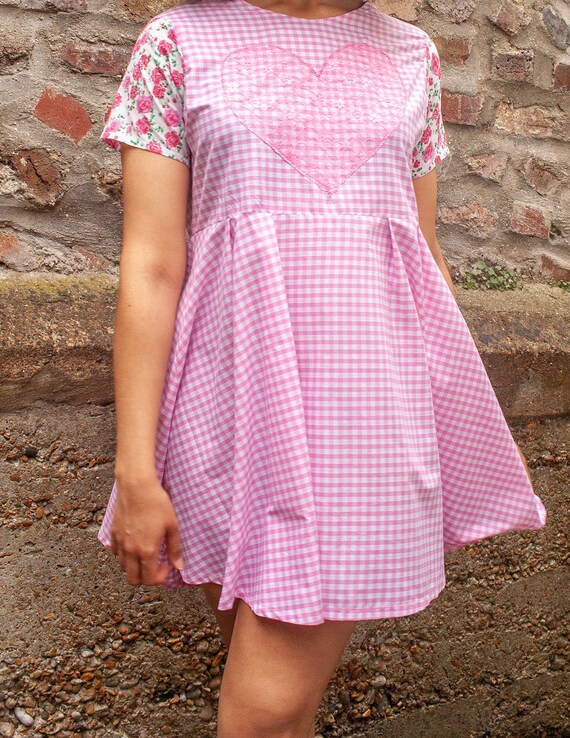 pink gingham sundress