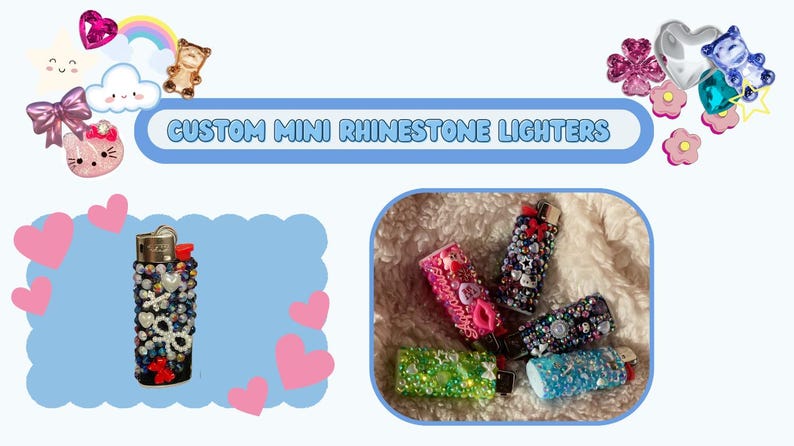 Custom Mini Lighters Custom Mini Rhinestone Lighters - Etsy