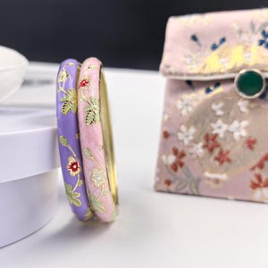 8 mm Buntes verstellbares Armreif Armband, Blumenmuster Vintage Emaille Armreif, Vintage Charms Armband, Frauen Armreifen, Brautjungfer Geschenke