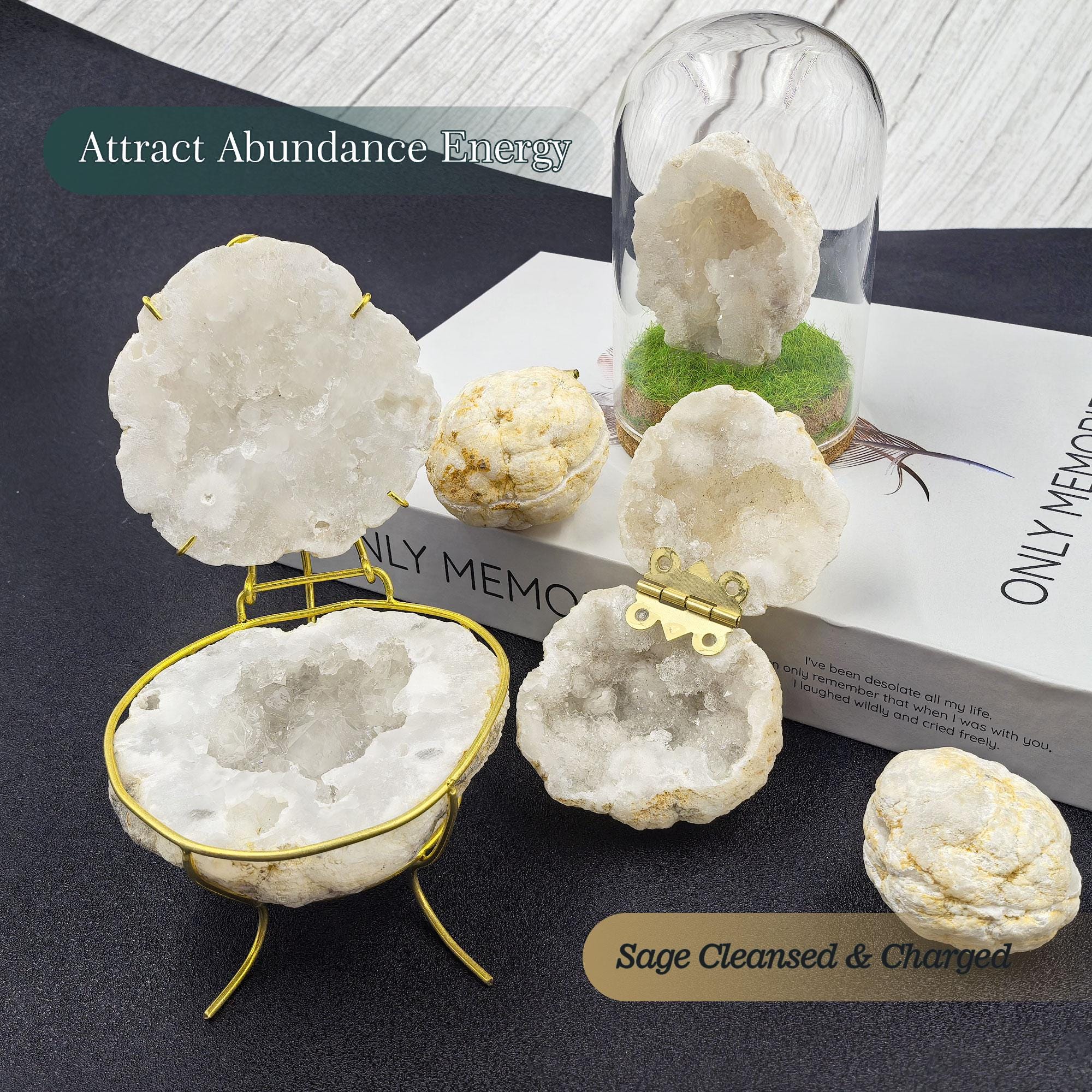Natural Geode Crystals Ring Box for Engagement Gift, Healing Crystals ...