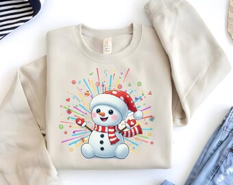 Cute Snowman PNG, Festive Christmas Png, Cozy Winter Snowman Shirt for Kids, Holiday Gift, Snow Sublimation PNG, Trending Digital Download