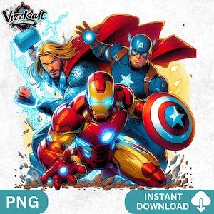 Super Heroes Png, Super Heroes Set, Super Hero Clipart Set, Instant Download