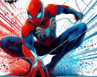 Spiderman Splatter Art PNG: Superheld Clipart (Digitaler Download