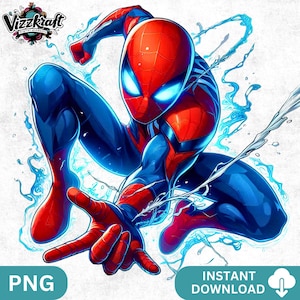 Web Superhero PNG: Comic Design Sublimation (Digital Download)