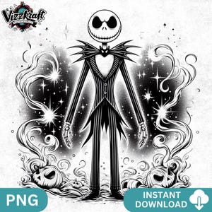 Jack Skellington Halloween PNG: Spooky Pumpkin Design (Digital Download)