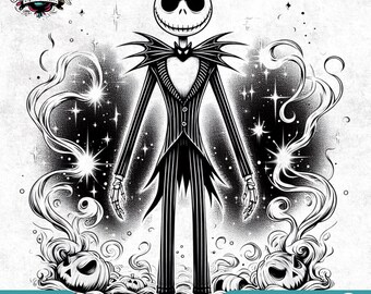 Jack Skellington Halloween PNG: Spooky Pumpkin Design (Digital Download)