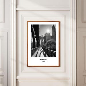 Brooklyn Bridge Sunrise - Black and White Art Print | Iconic New York City Photography