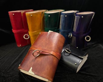 Libreta de cuero recargable hecha a mano - Envolvente