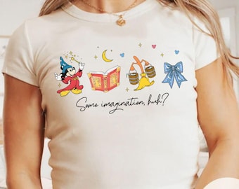 Some Imagination huh Mickey Sorcerer Baby tee Croptop tank, Mickey mouse Fantasia Fantasmic shirt, WDW Disneyland Girly aesthetic baby tee