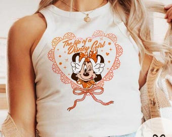 The Life of a Disney Girl Baby tee Croptop tank, Coquette Minnie Disney WDW Disneyland Girls trip baby tee Magic Kingdom birthday girl shirt