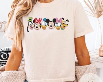 Vintage Mickey & friends Boxy tee Comfort colors shirt, WDW Disneyland Girls trip Cropped Tank Baby Tee shirt