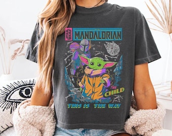 Vintage Star Wars The Mandalorian Boxy tee Comfort colors shirt, This is the way Galaxy's Edge Cropped shirt, WDW Disneyland Girls trip Tee