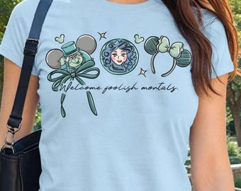 Coquette The Haunted Mansion Tshirt Baby tee Croptop tank, Hitchhiking Ghosts shirt, WDW Disneyland welcome foolish mortals shirt