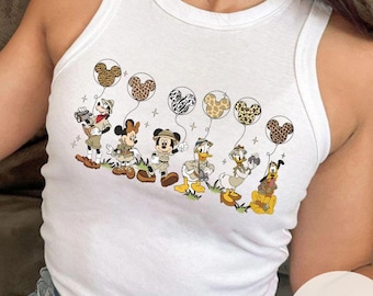 Camiseta de bebé con globo de Mickey y sus amigos de Disney Animal Kingdom, camiseta sin mangas corta, ¡Vamos a ponernos salvajes en modo safari! Camiseta de bebé con viaje de chicas.