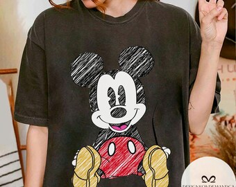 Vintage Retro Mickey mouse Sketch Baby tee Croptop tank, Vintage Mickey Comfort Colors shirt, WDW Disneyland Family matching shirts