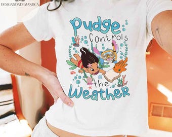 Disney Lilo & Stitch Pudge Controls The Weather T-Shirt Baby tee Tank top, WDW Disneyland Family Matching Shirt, Magic Kingdom Summer tee