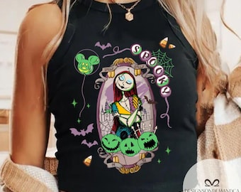 All characters Spooky season Halloween Tshirt Tank Top Baby Tee, Jack Skellington Sally Mickey & friends Magic Kingdom shirt, Group shirts