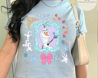 Camiseta corta sin mangas de bebé con estampado de Olaf y muñeco de nieve, camiseta de Frozen con los personajes secundarios de Elsa y la princesa de Disneyland, camiseta para viajes de chicas.