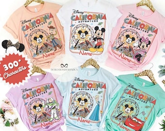 Personalized California Adventure Disneyland shirt, Mickey & friends Toy Story Lightning McQueen Disney trip 2026 shirt, Family vacation T
