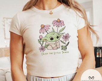 Enjoy the little things Star wars Baby Tee Croptop Tank, Galaxy's Edge Disney T-shirt, May the Forth Be With You The Child cute shirt