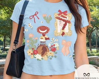 Coquette bow Jessie Toy Story baby tee Croptop Tank shirt, Cow Girl WDW Disneyland Girls trip baby tee, Girly aesthetic shirt, Gift for her