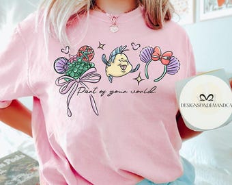 Ariel Princess The Little Mermaid baby tee Croptop Tank T-shirt, Ariel Disney Magic Kingdom Disney trip Bestie matching shirt