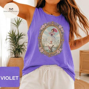 Vintage Haunted Mansion Tightrope Girl Comfort Colors Tank Top, Disney Girls trip Halloween shirt, WDW Disneyland costume Tee image 3
