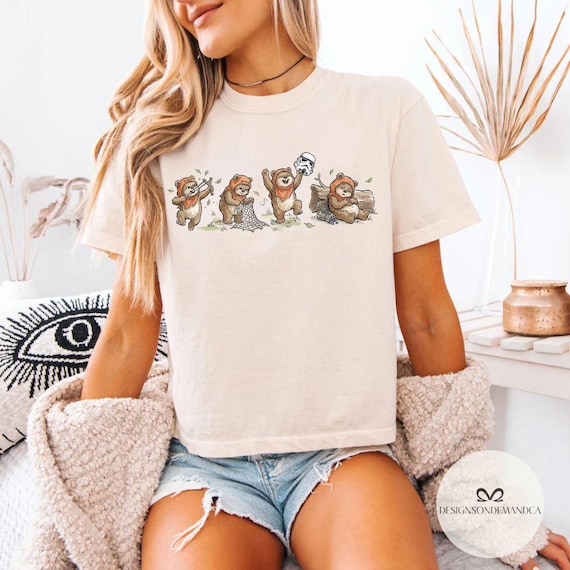 Vintage Star Wars Ewok Emotions Boxy tee Comfort colors shirt, Galaxy's Edge Cropped shirt, WDW Disneyland Girls trip shirt