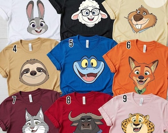 Disney Zootopia Movie 2 All Characters Shirt, Judy Hopps Nick Wilde Gary De'Snake Tee, Zootropolis WDW Disneyland Family 2026 Trip Shirt