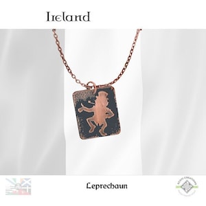 Ireland Necklace, Irish Leprechaun, Celtic Nation