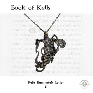 Book of Kells Design 38, &quot;T&quot; Necklace