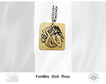 Celtic Necklace, Celtic God Bres,  Etched Pendant Necklace, Celtic Nation