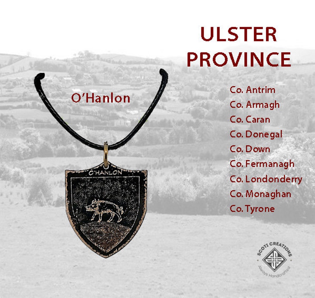 O'hanlon Irish Family Coat of Arms Necklace Etsy