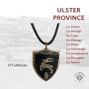 O&#39;Cullinan Irish Family Coat of Arms Necklace