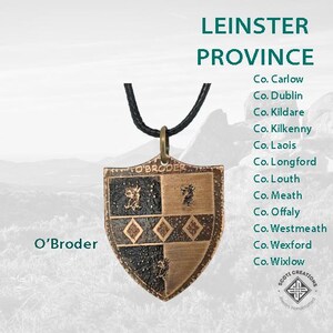 O&#39;Broder Irish Family Coat of Arms Necklace