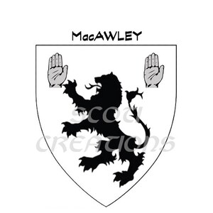 MacAwley Irish Family Coat of Arms Necklace