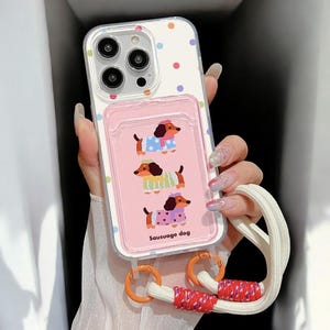 Jolie coque de portable souple avec porte-cartes pour iPhone 14 15 16 11 12 Pro Max XR XS SE - Portefeuille et housse antichoc
