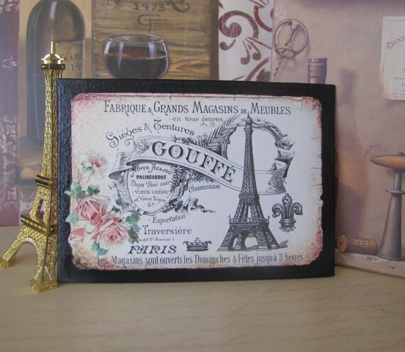 Eiffel Tower Decor Paris Decor Roses Shabby Chic French Etsy