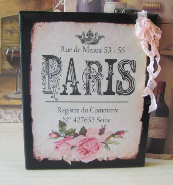 French Provincial Sign French Country Decor Vintage Shabby Chic Pink Roses Romantic French Bedroom Decor Wall Art Paris Bedroom Decor