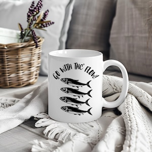 Sardine Ceramic Mug,Sardine Coffee, tea, hot chocolate mug,Fish mug,Gift for fish lovers,vintage sardines mug,funny fish mug,retro fish mug