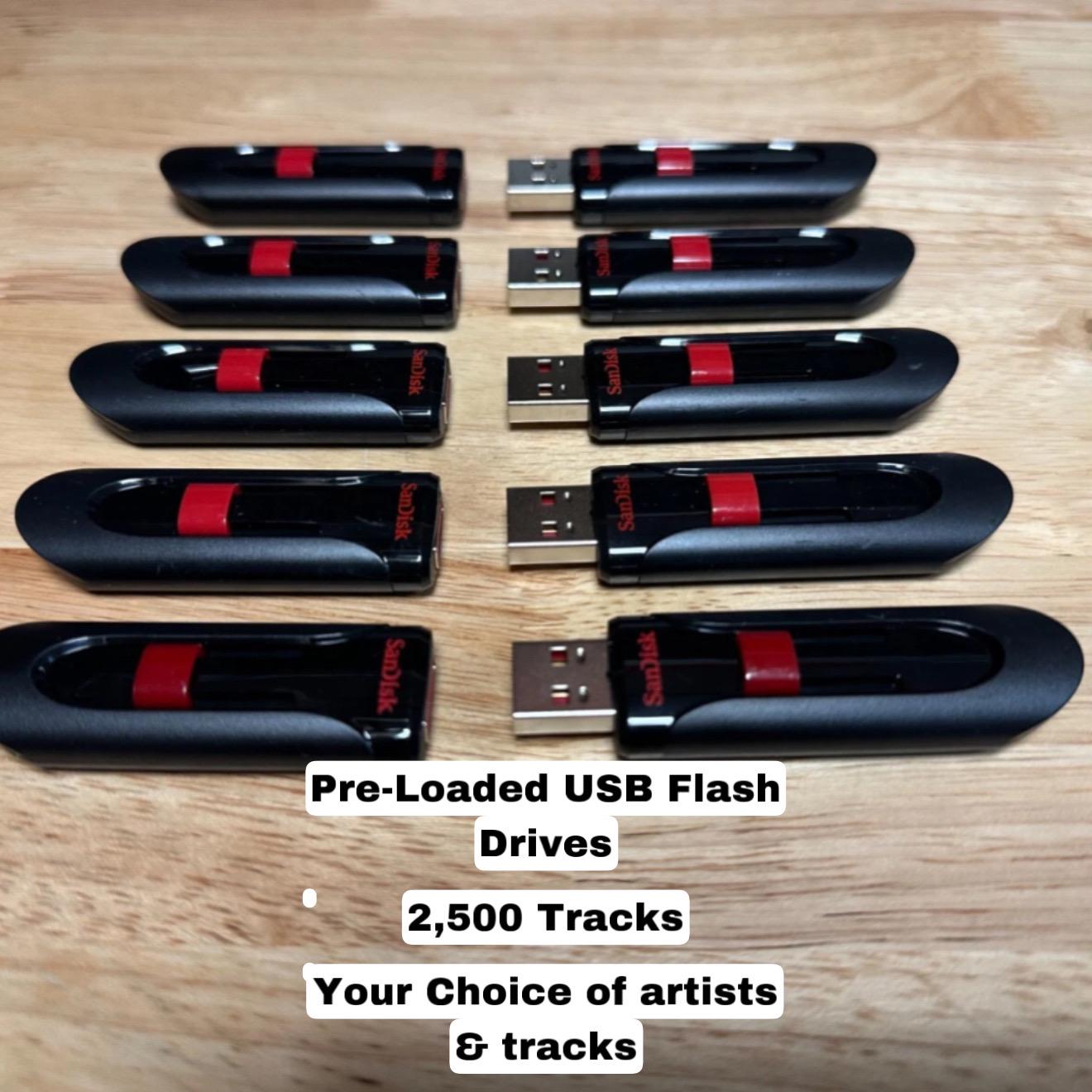 Pre-Loaded USB Flash Drive - DJ Mix - 2,500 Tracks
