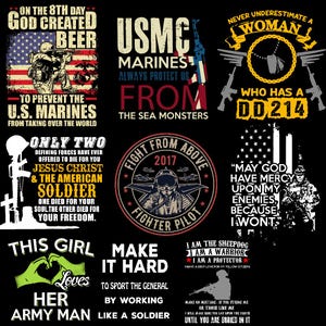 Military PNG Bundle | Veteran T-Shirt Designs (Digital Download)