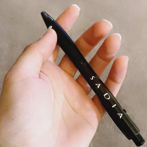 Personalised Black Bic Pen | Custom Name Printed | Smooth Writing Retractable Ballpoint – Gift for Office , School , or Events