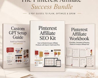 Pakiet sukcesu afiliacyjnego Pinterest, przewodnik SEO, konfiguracja AI (wersja cyfrowa do pobrania)