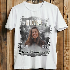 Custom In Loving Memory Shirt, Custom Funeral Tribute Shirt, Rest In Peace Shirt, Heaven Shirts, Custom RIP Shirt, Remembrance Gift for Loss