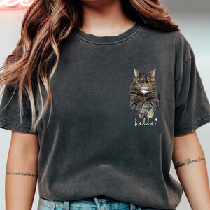 Comfort Colors® Custom Dog Face Shirt, Pocket Pet Face Shirt, Personalized Dog Portrait Shirt, Cute Dog Portrait Shirt, Pet Memorial Gift