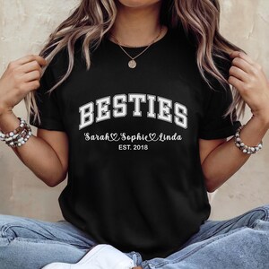 Personalized Besties Shirt, Custom Besties Est Shirt, Bestie Gift, Custom Name Shirt, Bestie Tee, Bff Matching Tee, Custom Besties T-shirt
