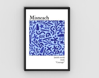 Misneach Courage Definition Print: Irish Language Art (Digital Download)