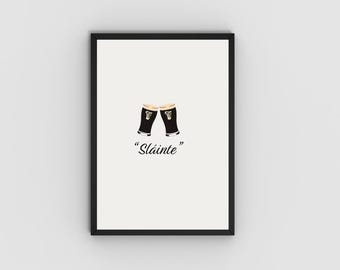 Sláinte Guinness Print: Cheers Irish Art (Digital Download)