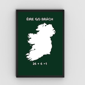 Éire go brách - Irlanda Unida [Sin Frontera] Impresión de pared--- [Cartel de arte irlandés - Dicho irlandés - Cartel en idioma irlandés - Como Gaeilge]